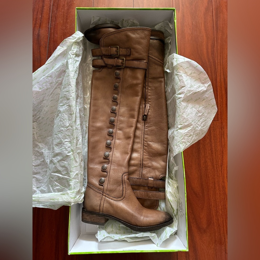 Sam Edelman “Pierce” Leather OTK Riding Boots (Women’s Size 6, Whiskey/Tan)